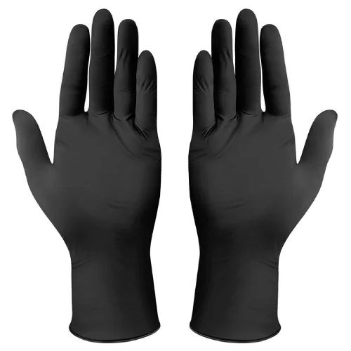 Kit de Luva Nitrílica Descartável Preta com 100 Unidades N° 10 Wurth